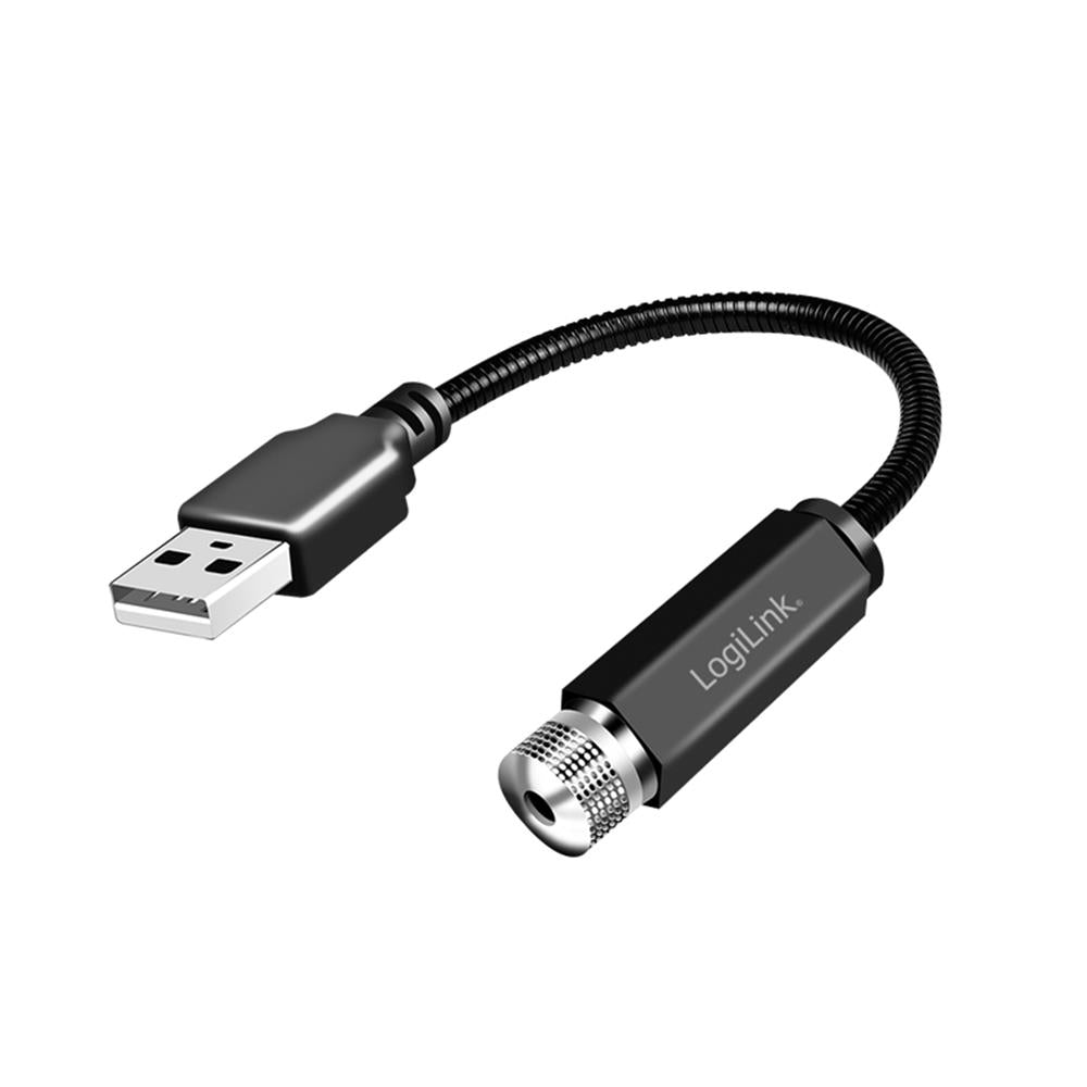 LogiLink USB-A LED-Sternenlicht, 6-Lichtmuster, mit flexiblem Hals