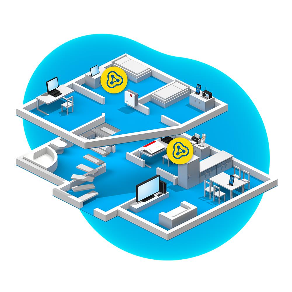 FRITZ! Mesh Set 7530 AX + 1200 AX – WLAN-Komplettlösung mit Wi-Fi 6 & Mesh-Technologie