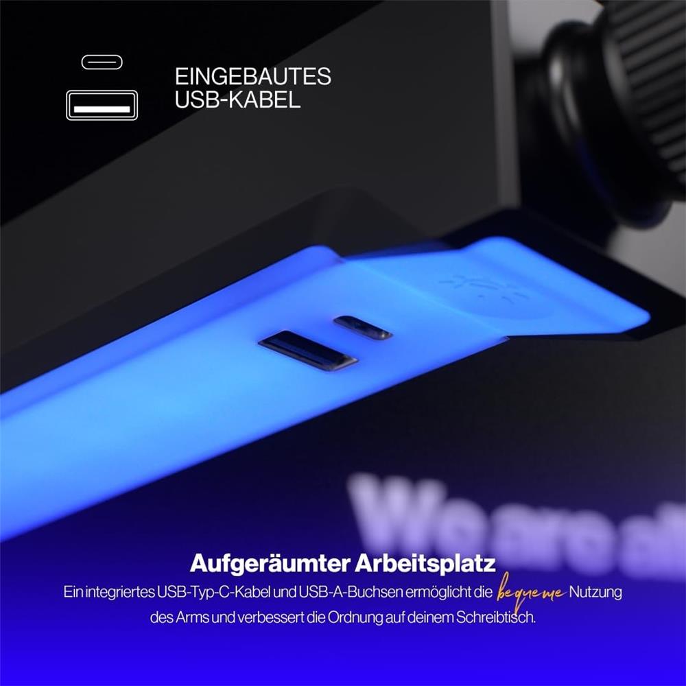 ENDORFY Broadcast Low Profile RGB Boom Arm Mikrofonarm mit RGB Beleuchtung