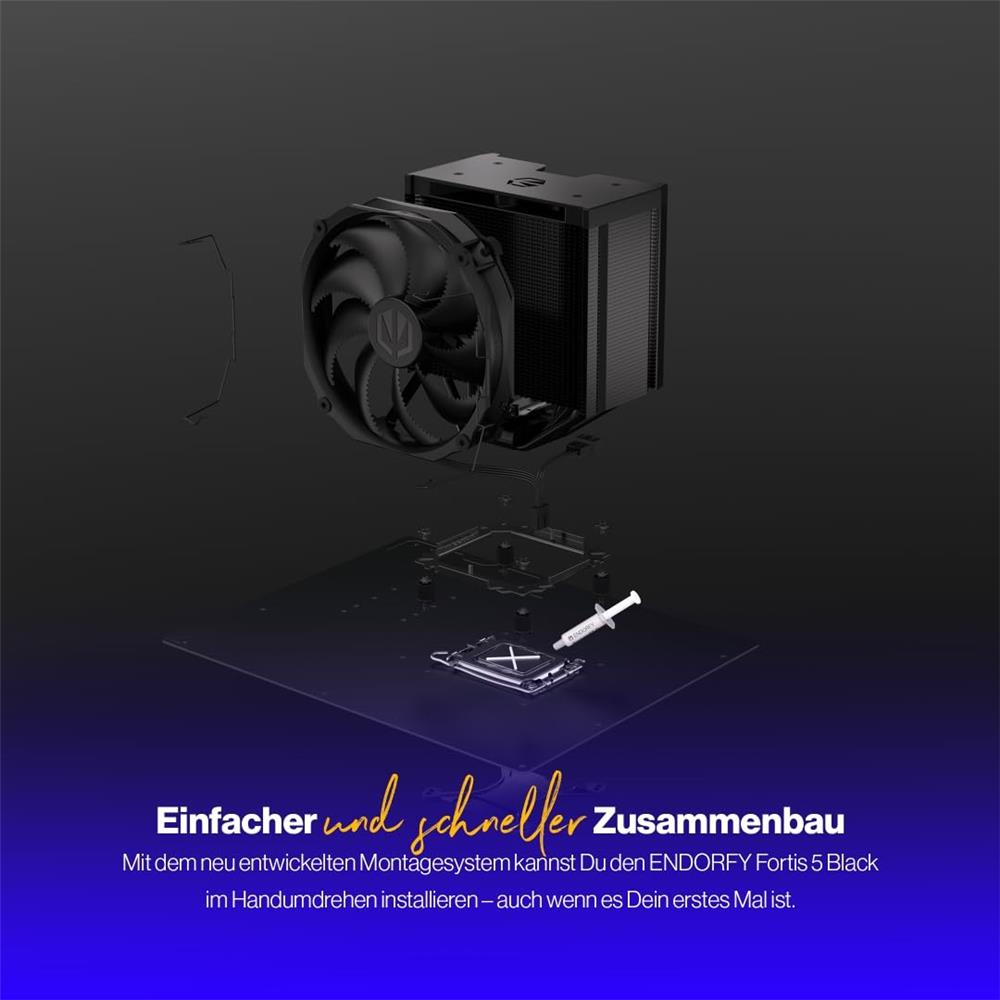 ENDORFY Fortis 5 Black CPU-Kühler, inklusive Wärmeleitpaste | EY3A013