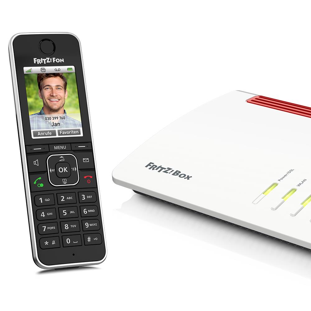 FRITZ!Fon C6 – Schwarzes DECT-Telefon mit Smart-Home-Steuerung & HD-Qualität