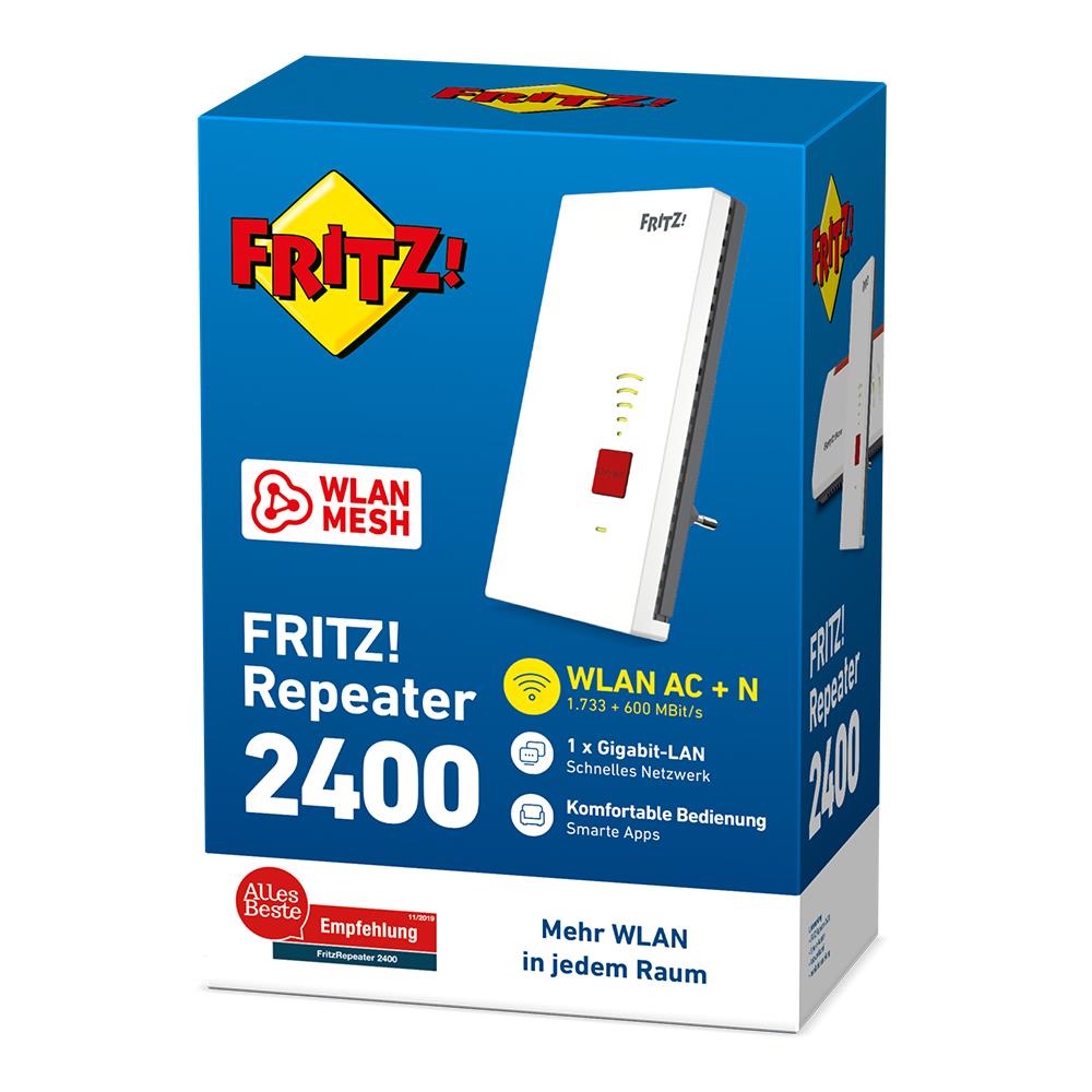 FRITZ!Repeater 2400 – Dualband-WLAN-Repeater mit hoher Reichweite & Gigabit-LAN