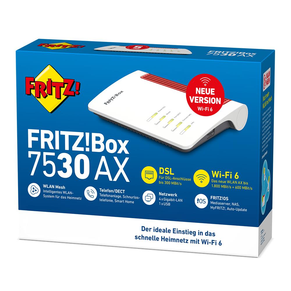 FRITZ!Box 7530 AX – WLAN-Router mit Wi-Fi 6 für DSL-Anschlüsse & Smart Home
