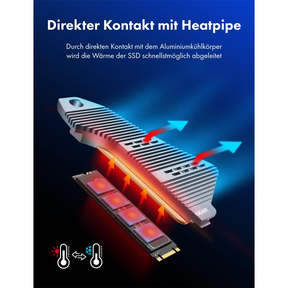 GRAUGEAR Heatpipe Kühler für PlayStation 5 Speichererweiterung