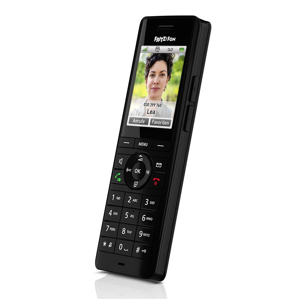 FRITZ!Fon X6 – Schwarzes High-End-DECT-Telefon mit HD-Telefonie & Komfortfunktionen