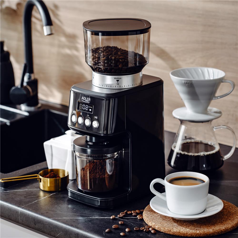 Adler AD 4300 Elektrische Kaffeemühle mit 300 g Bohnenbehälter Schwarz