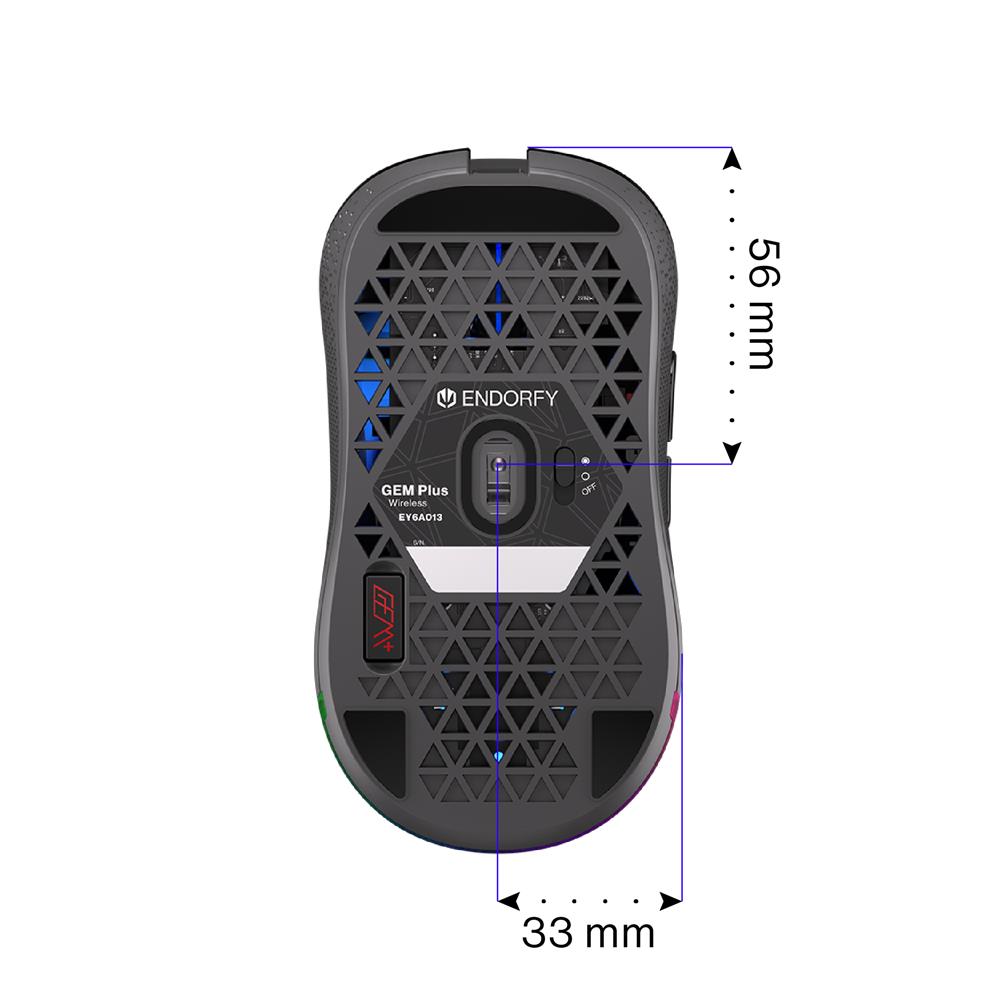 ENDORFY Gem Plus Wireless, Leichte kabellose Gaming-Maus (74 g), 26000 DPI, Schwarz | EY6A013