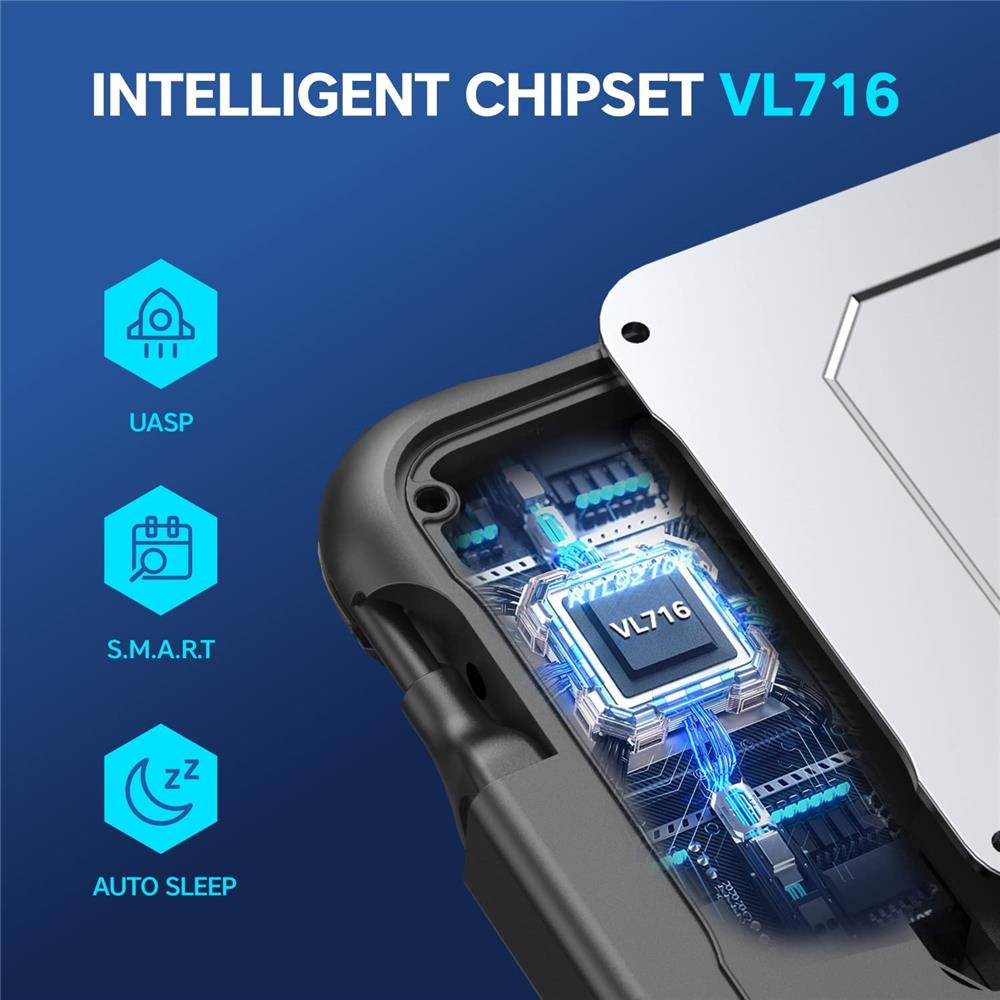 GRAUGEAR USB C Festplattengehäuse für 2,5 Zoll SATA SSD HDD stoßfest