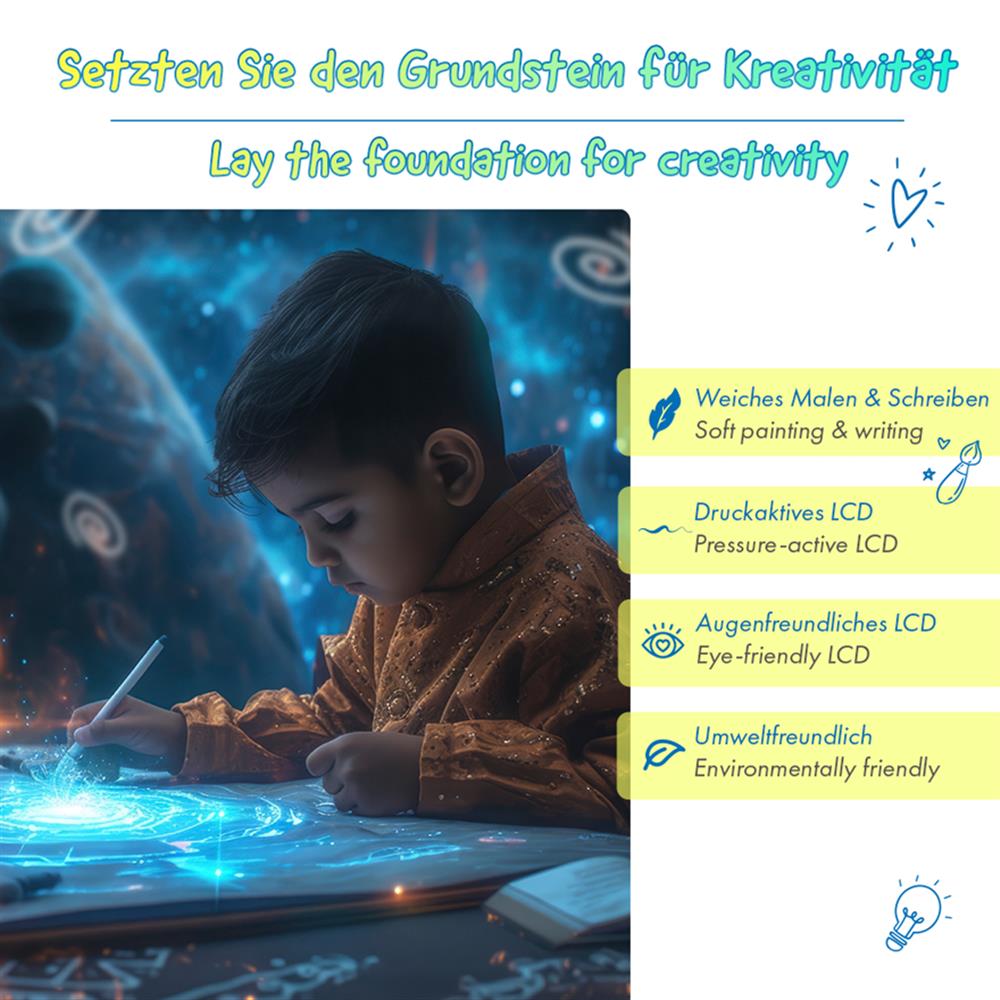 LogiLink LCD-Kinderschreibtafel 8,5" – Löschbar, augenschonend, pink, ideal für Kinder
