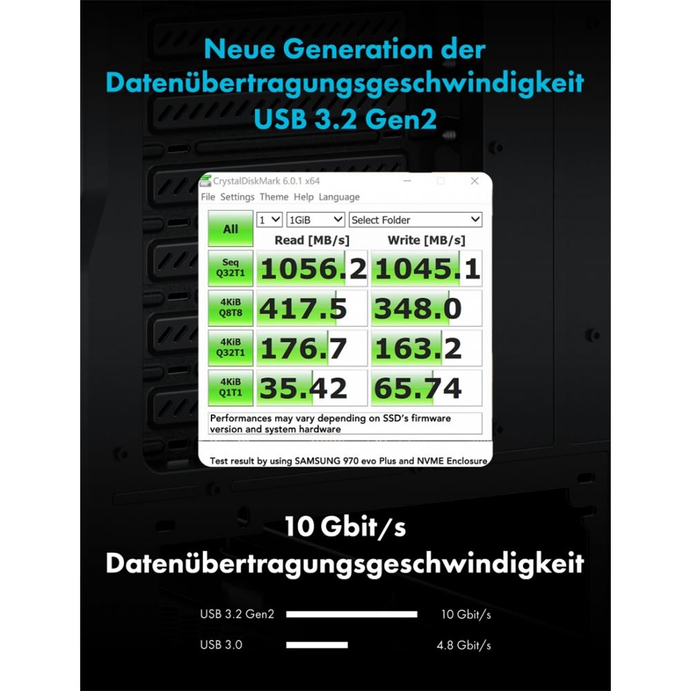 GRAUGEAR Type E auf USB 3.2 Gen2 Type C Verlängerung mit PCI Halterung