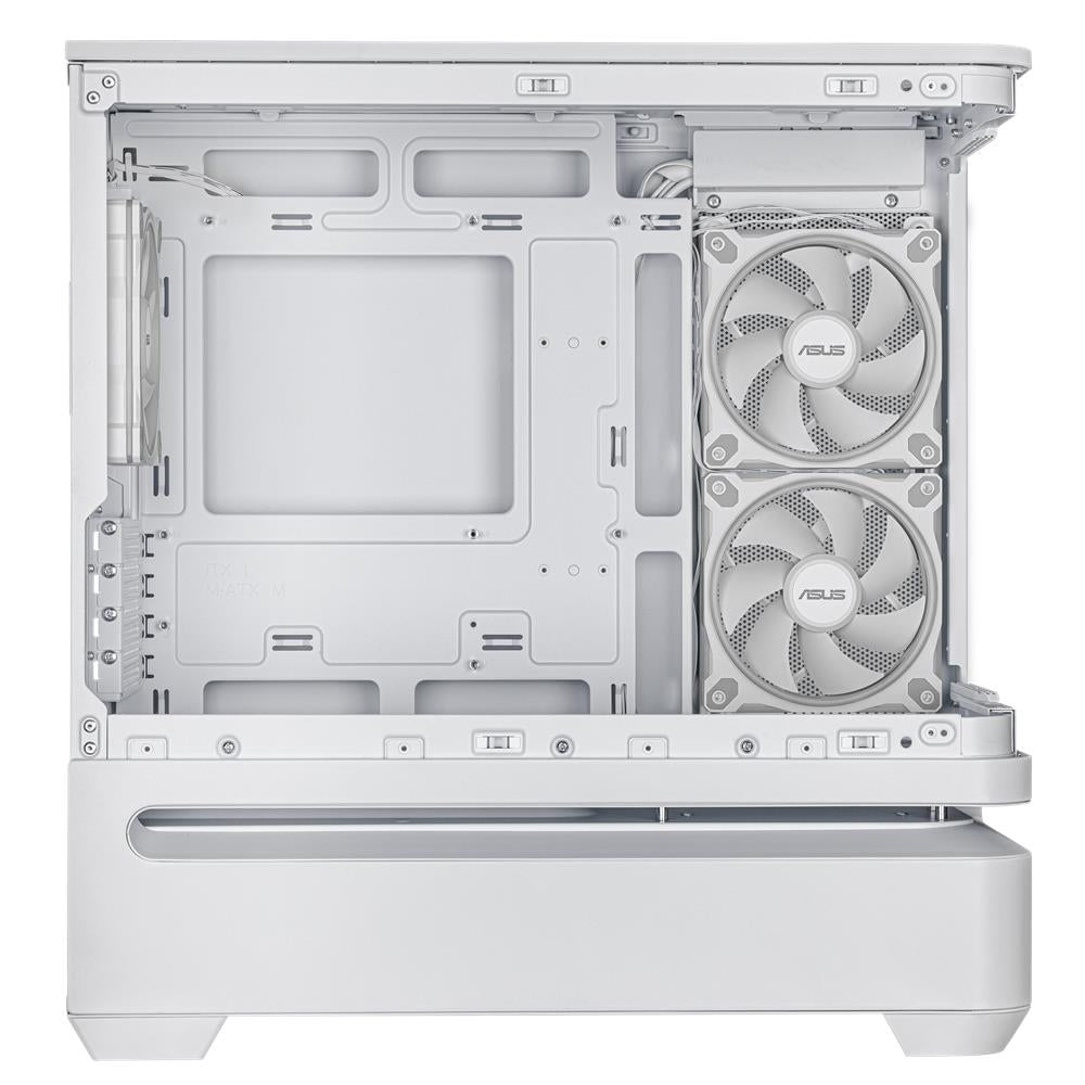 ASUS Prime AP202 ARGB White mATX PC Gehäuse mit Panorama Glas und GPU bis 420 mm