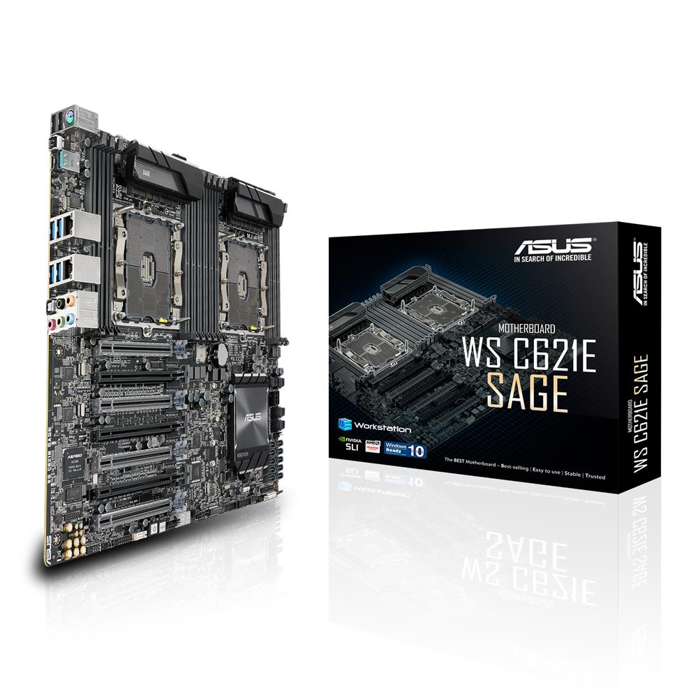 ASUS WS C621E SAGE Workstation Mainboard Dual Sockel 3647 SSI EEB Intel C621 Skylake DDR4-Speicher