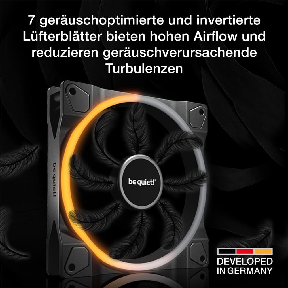 be quiet! Light Wings 140mm PWM Reverse Black ARGB Lüfter hoher Airflow