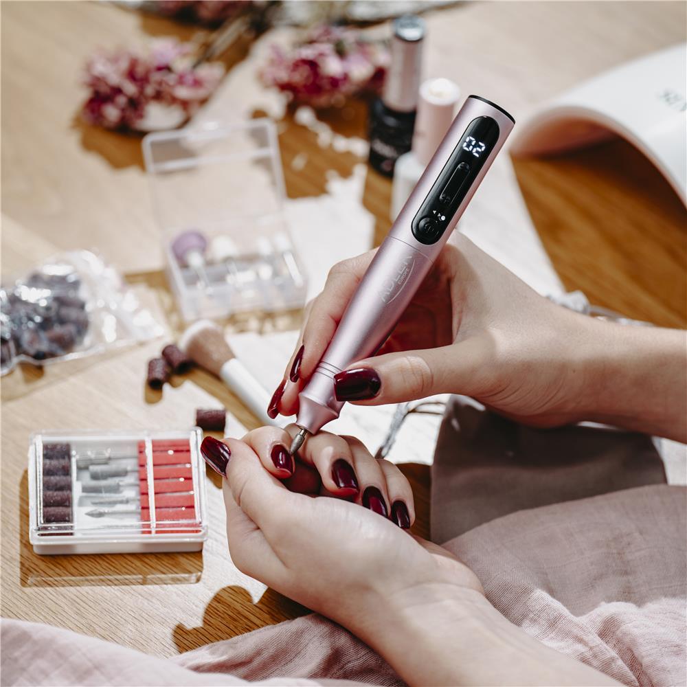 Adler AD 2181 Elektrischer Nagelfräser Set für Maniküre und Pediküre, Nagelfeile Rosa