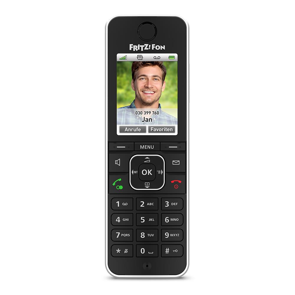 FRITZ!Fon C6 – Schwarzes DECT-Telefon mit Smart-Home-Steuerung & HD-Qualität