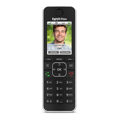 FRITZ!Fon C6 – Schwarzes DECT-Telefon mit Smart-Home-Steuerung & HD-Qualität