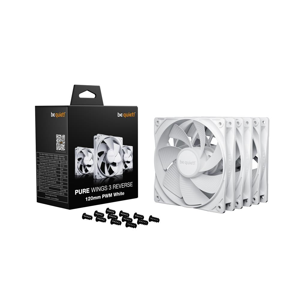 be quiet! Pure Wings 3 120mm PWM Reverse White Lüfter Triple Pack 3 Lüfter enthalten invertierte Lüfterblätter