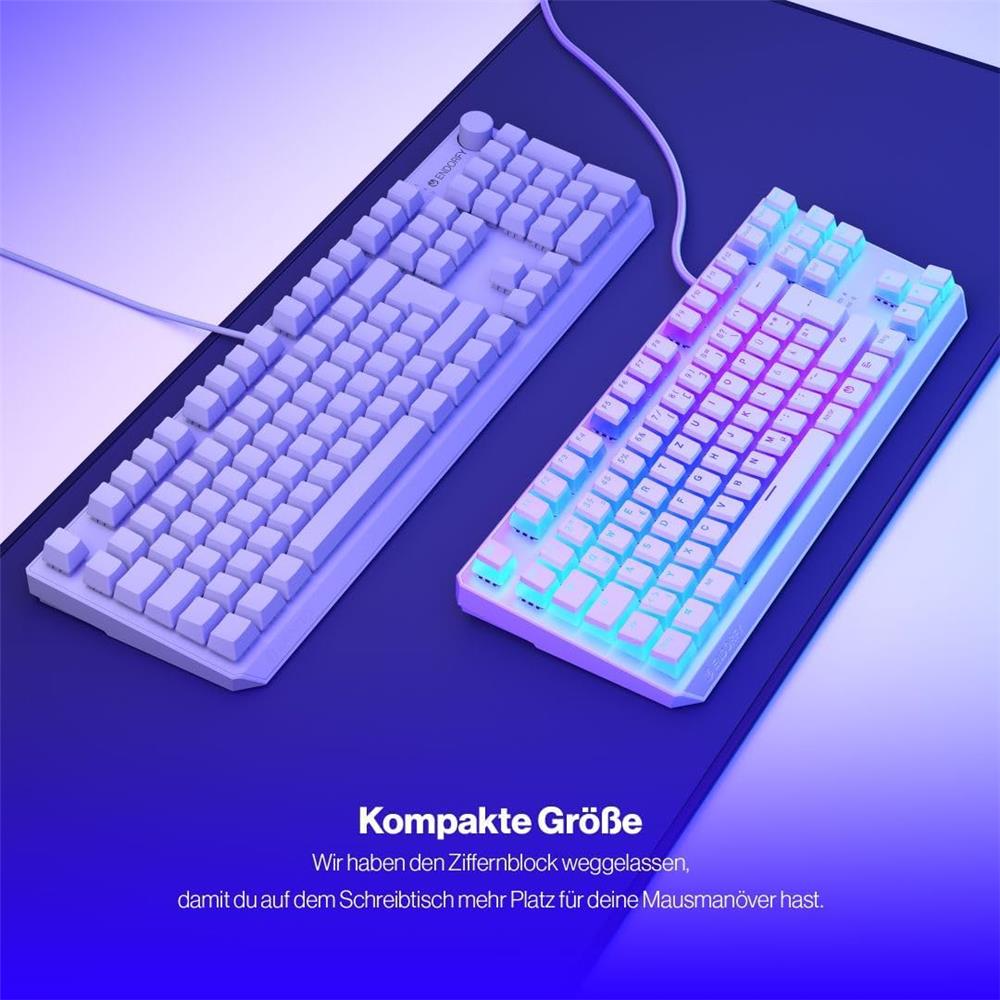 ENDORFY Thock TKL Pudding Onyx White, ARGB, Gaming Tastatur, weiß