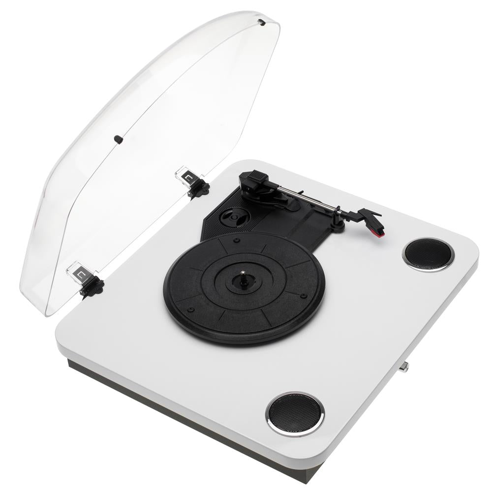 Adler AD 1914 Plattenspieler – Bluetooth, USB, Riemenantrieb & Lautsprecher in Weiß