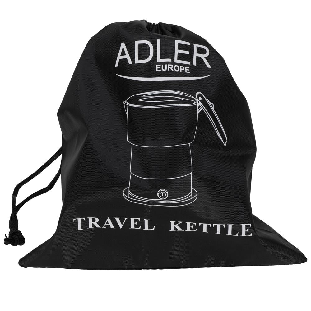 Adler AD 1377 Reise Wasserkocher 0,6 L faltbares Silikongehäuse Camping weiß