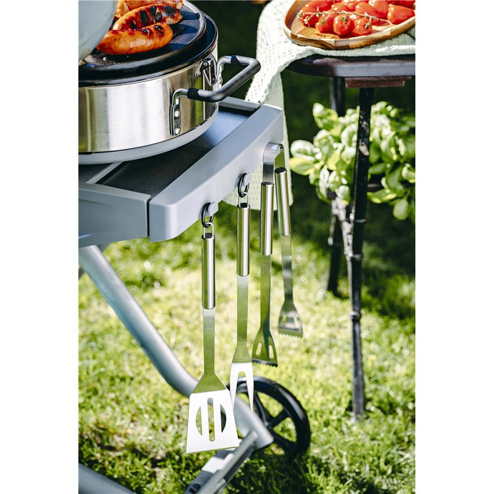 Adler AD 6729 Grillbesteck Set Grillzange Grillgabel Grillwender Edelstahl silber