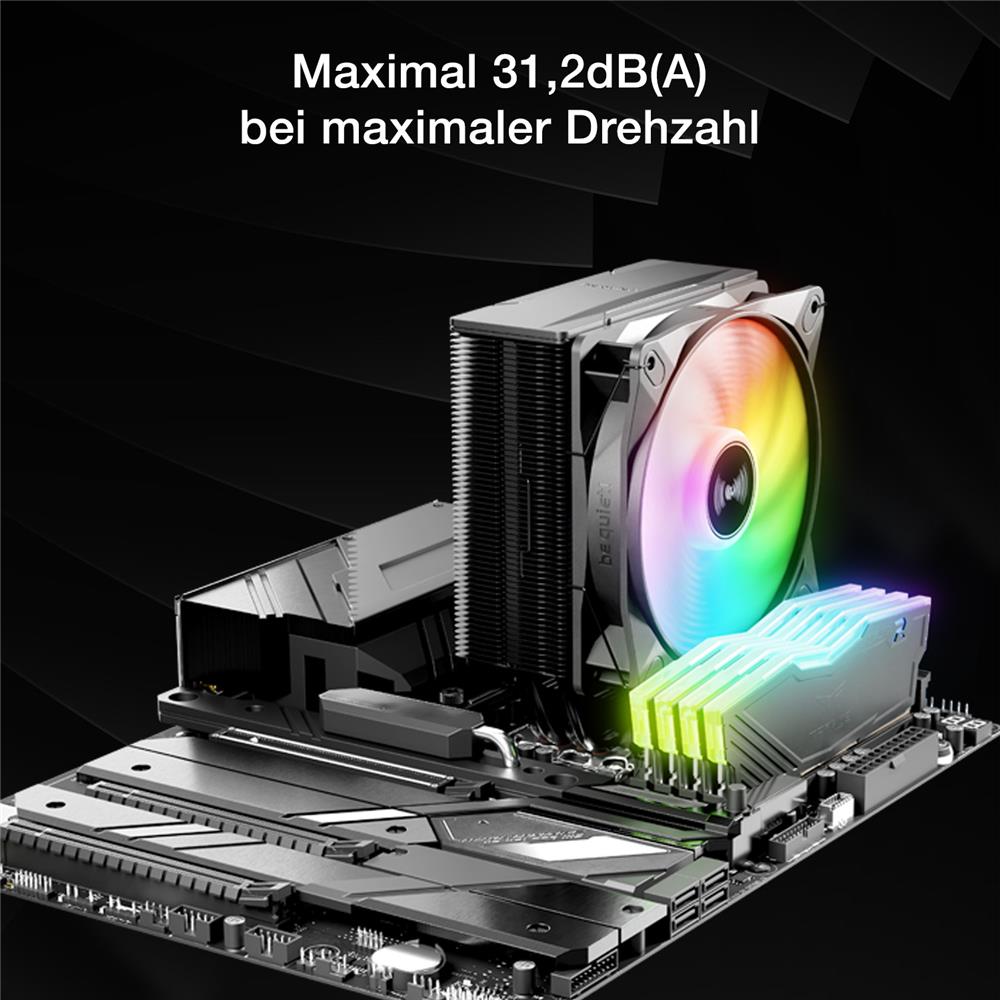 be quiet! Pure Rock 3 LX Luftkühler sehr hohe Kühlleistung 4 Hochleistungs-Heatpipes mit HDT-Technologie