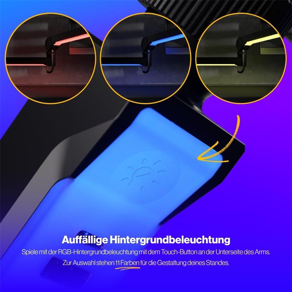 ENDORFY Broadcast Low Profile RGB Boom Arm Mikrofonarm mit RGB Beleuchtung