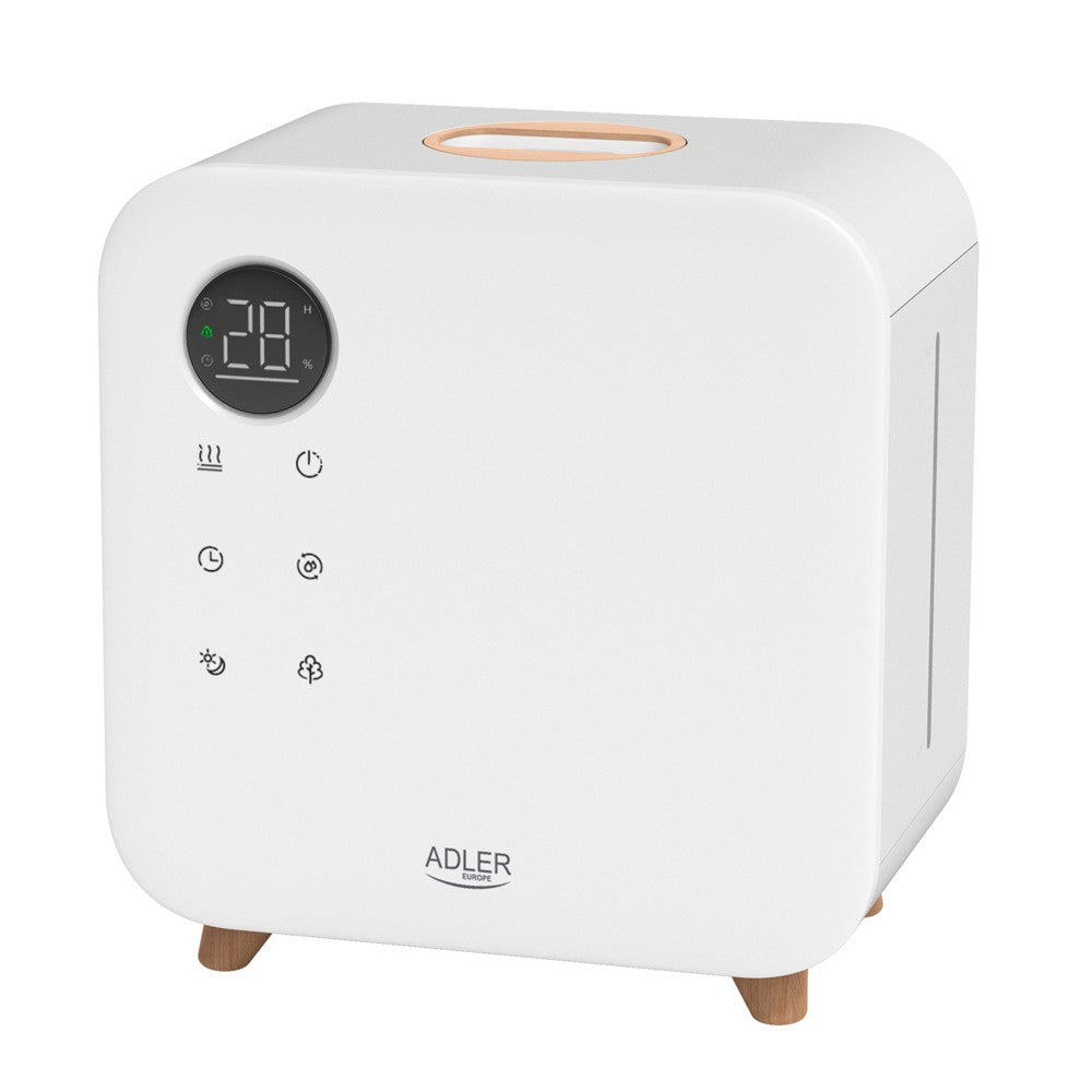 Adler AD 7974W Ultraschall Luftbefeuchter 5,5 L, Top Fill Raumluftbefeuchter mit Hygrostat 40-80 %, LED Display, Kaltnebel, Nachtmodus, Pflanzenmodus, Timer, Weiß