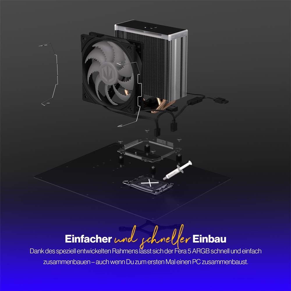 ENDORFY Fera 5 ARGB CPU-Kühler, Beleuchtet, inklusive Wärmeleitpaste | EY3A007