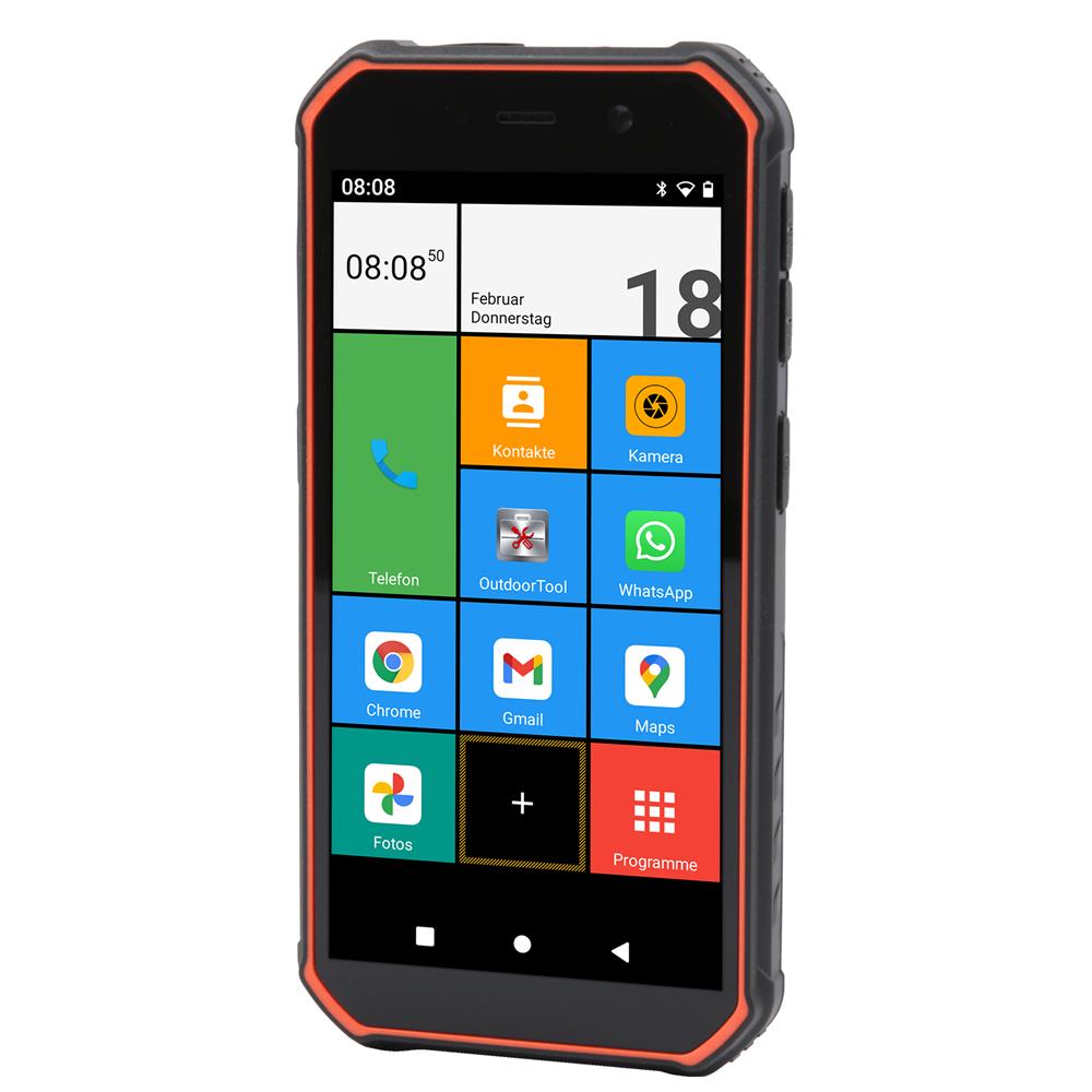 Olympia TREK Outdoor Smartphone Android 10 Schwarz Orange