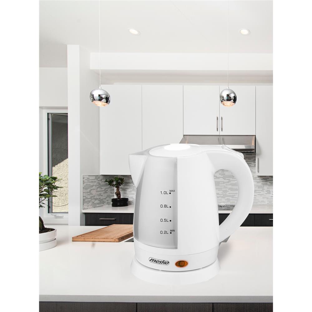Mesko MS 1276 Mini Wasserkocher 1 Liter kabellos Weiß