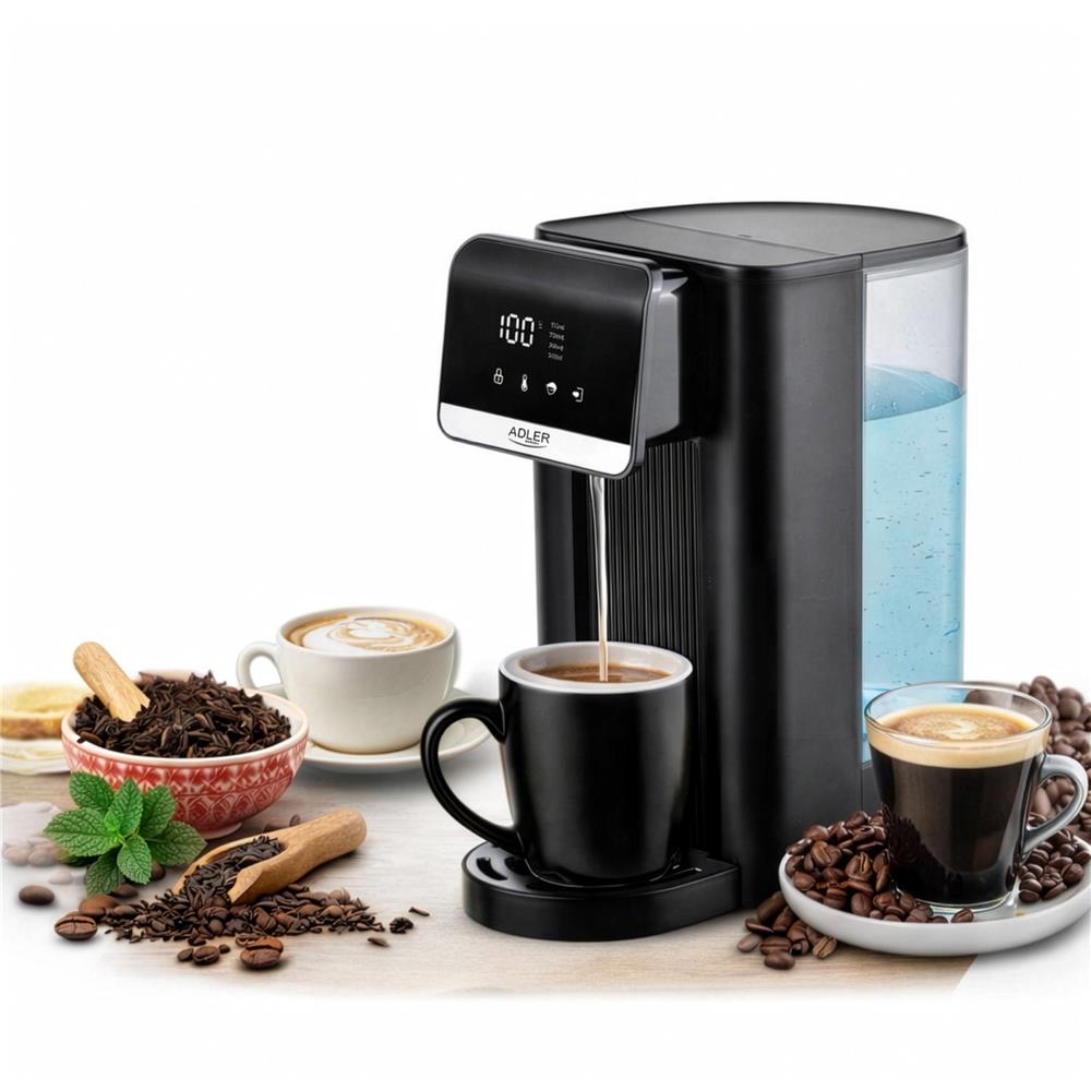 Adler AD 1357 Heißwasserspender Schwarz 2,5L 2600W Touch LCD Filter