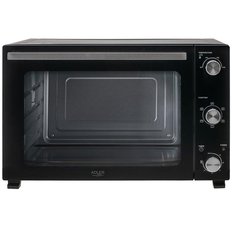 Adler AD 6026 Elektrobackofen 48L Umluft Timer Mini Backofen Drehspieß schwarz