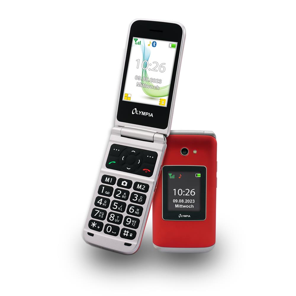 Olympia Mobiltelefon VITUS 4G Bluetooth Seniorenhandy große Tasten Klapphandy rot
