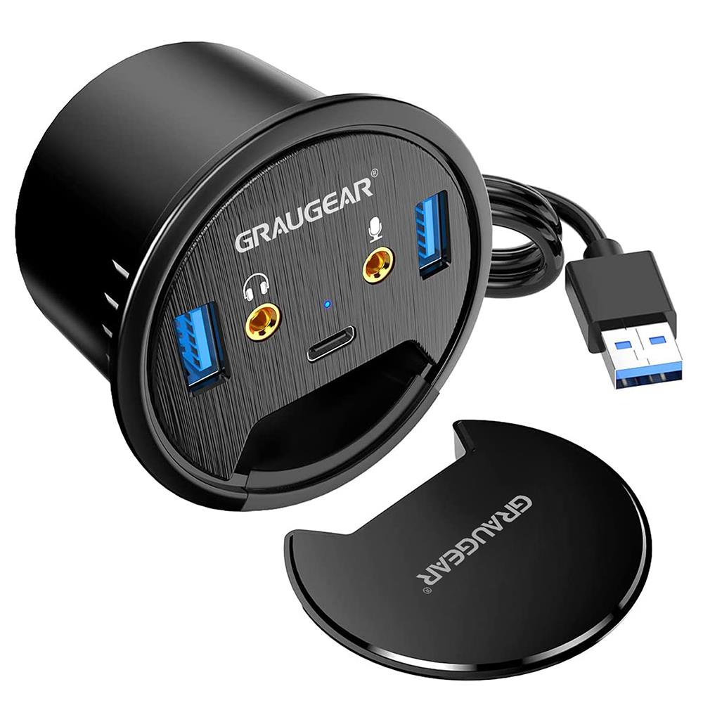 GRAUGEAR USB 3.0 Tisch Hub mit Audioanschlüssen