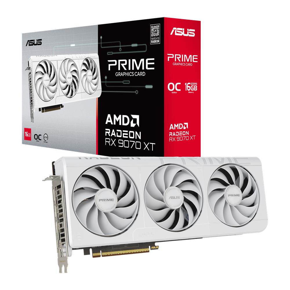 ASUS PRIME Radeon RX 9070 XT White OC 16GB GDDR6 Gaming Grafikkarte PCIe 5.0