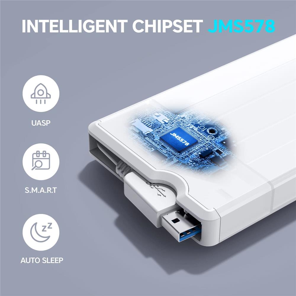 GRAUGEAR Externes Gehäuse für 2,5 Zoll SSD HDD mit USB C Adapter