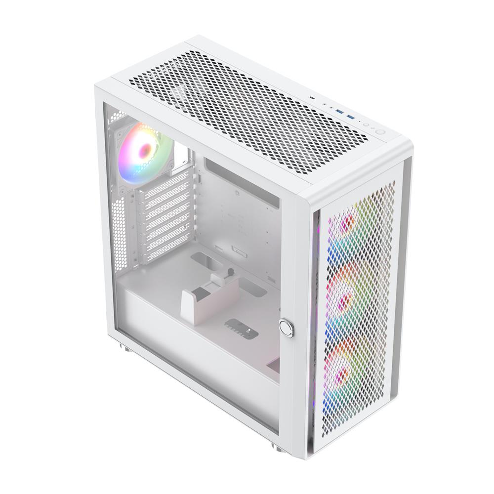 Silentware Air 100 White – Midi Tower mit Mesh-Front, Glas-Seitenfenster & 4 A-RGB Lüftern