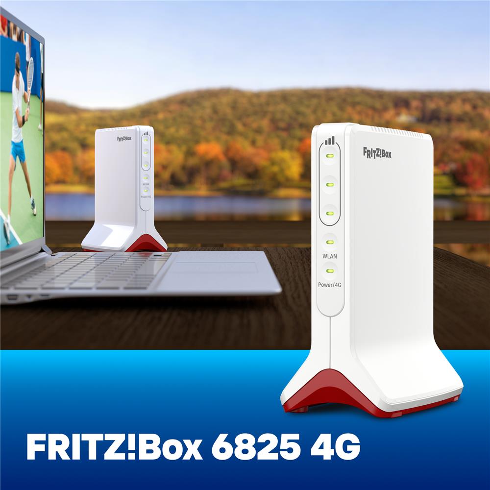 FRITZ!Box 6825 4G - WLAN-Router für Mobilfunk über 4G und 3G bis 300 MBit/s, Wi-Fi 6