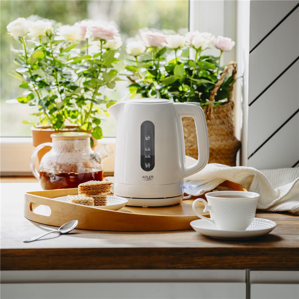 Adler AD 1380w Wasserkocher Kunststoff 1,0 l weiß – kompakt & sicher