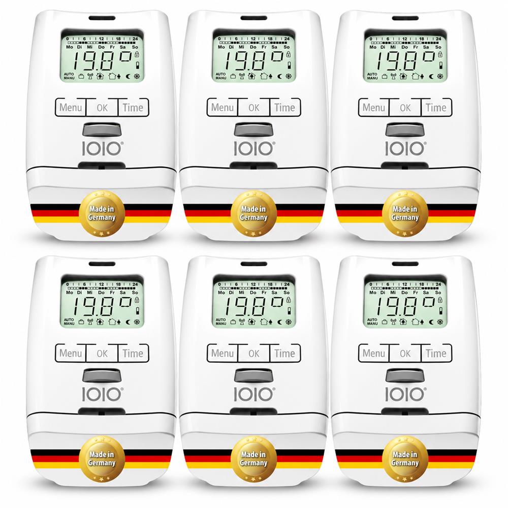 IOIO Elektronisches Heizungsthermostat HT 2000 6er Pack Thermostat programmierbar digital weiß