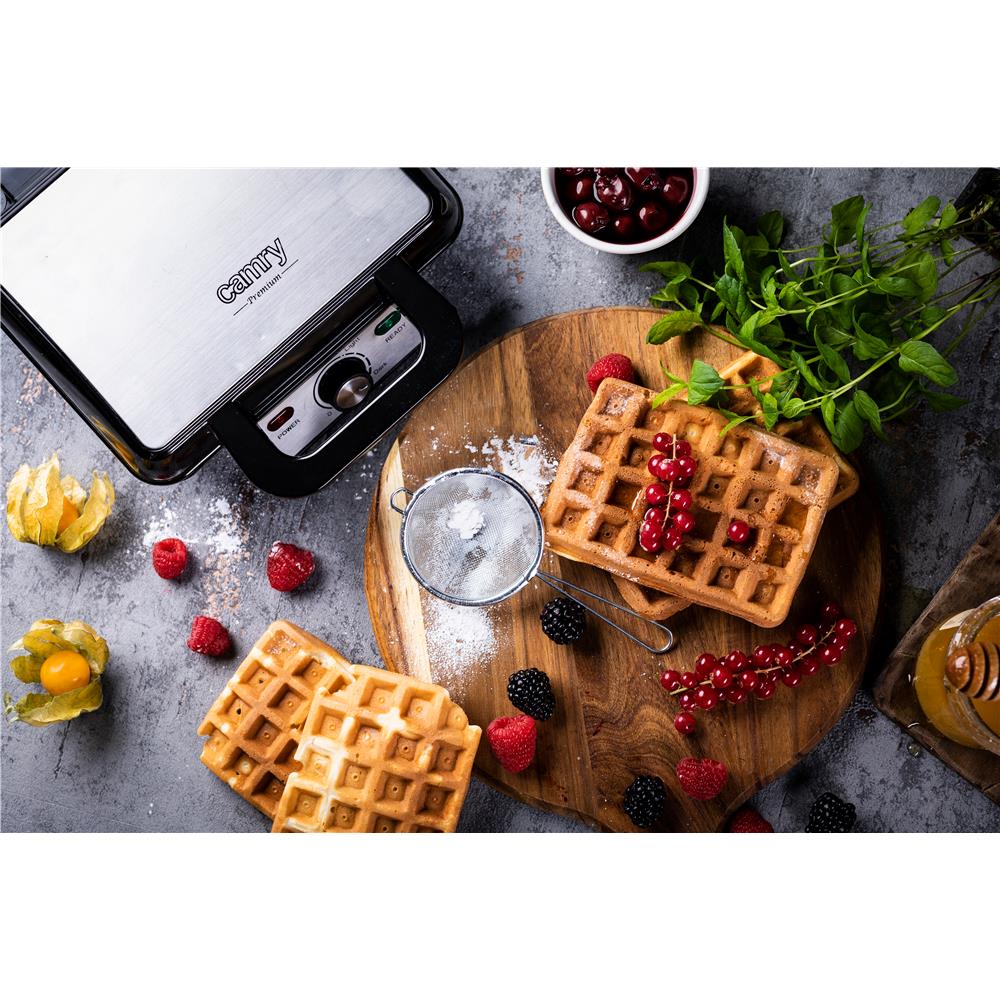 Camry CR 3046 Waffeleisen 1600 Watt für 2 Waffeln Schwarz