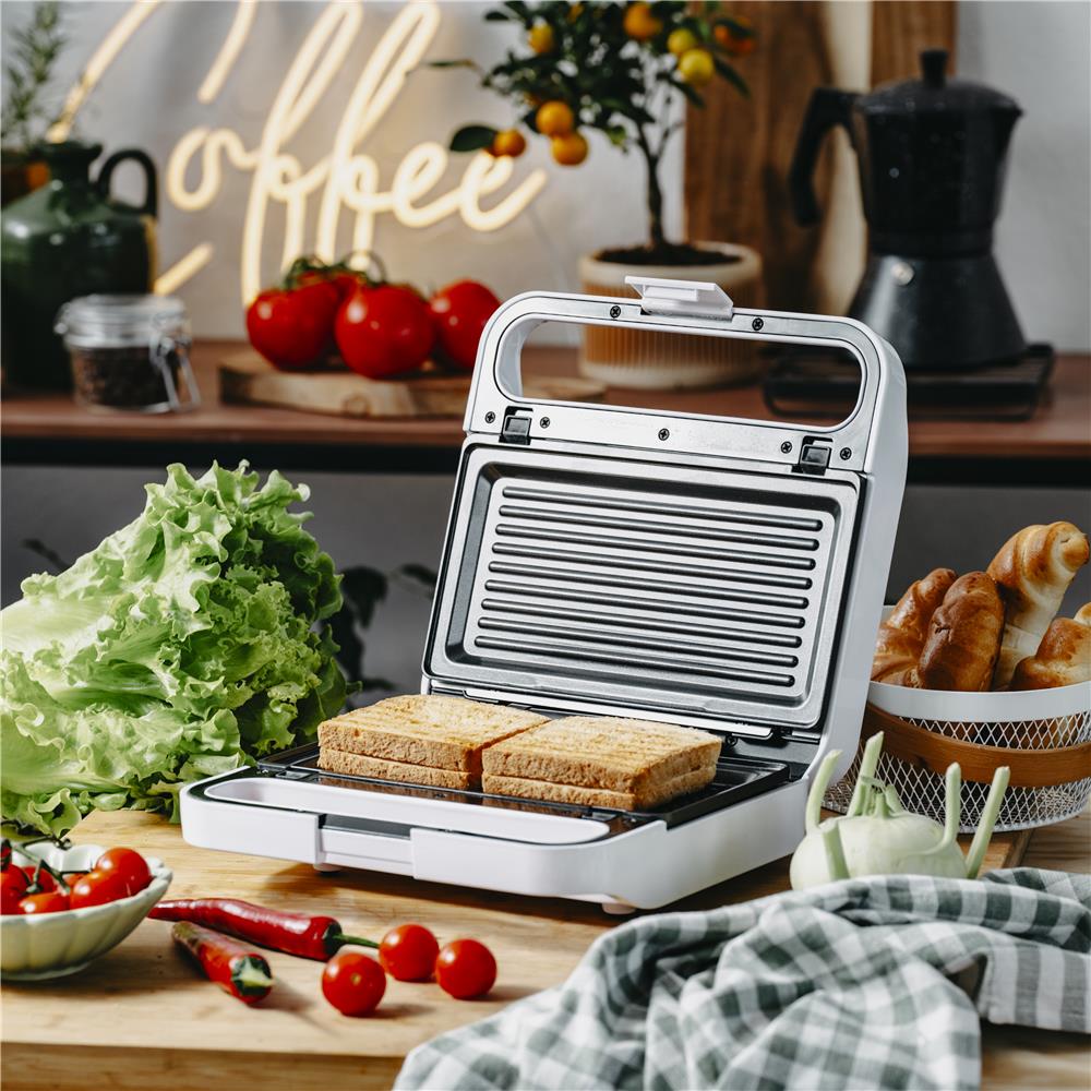 Adler AD 3070 2 in 1 Sandwichmaker und Kontaktgrill 1100 Watt Weiß