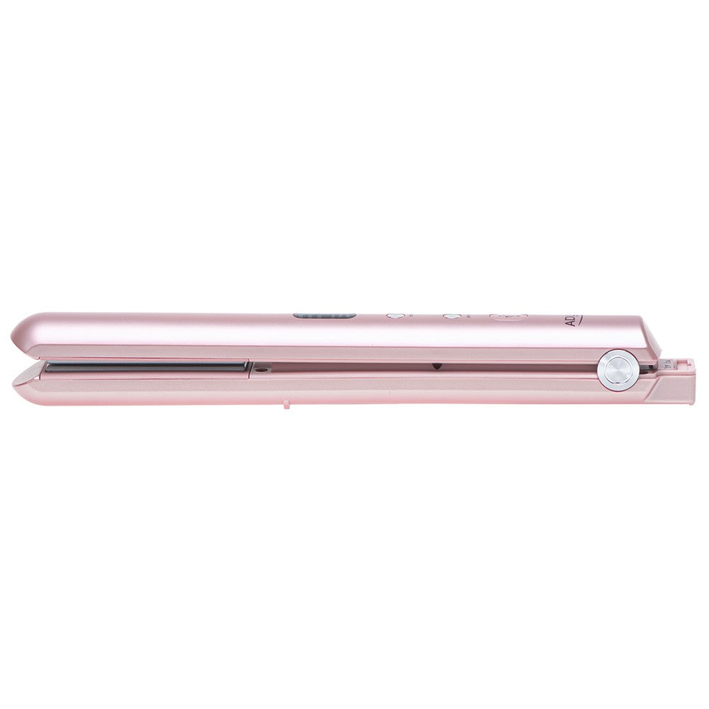 Adler AD 2327p Akku Glätteisen kabellos, USB-C Reise-Haarglätter mit Keramikplatten, LED-Display, 3 Temperaturstufen, Aufbewahrungsbeutel, Rosa