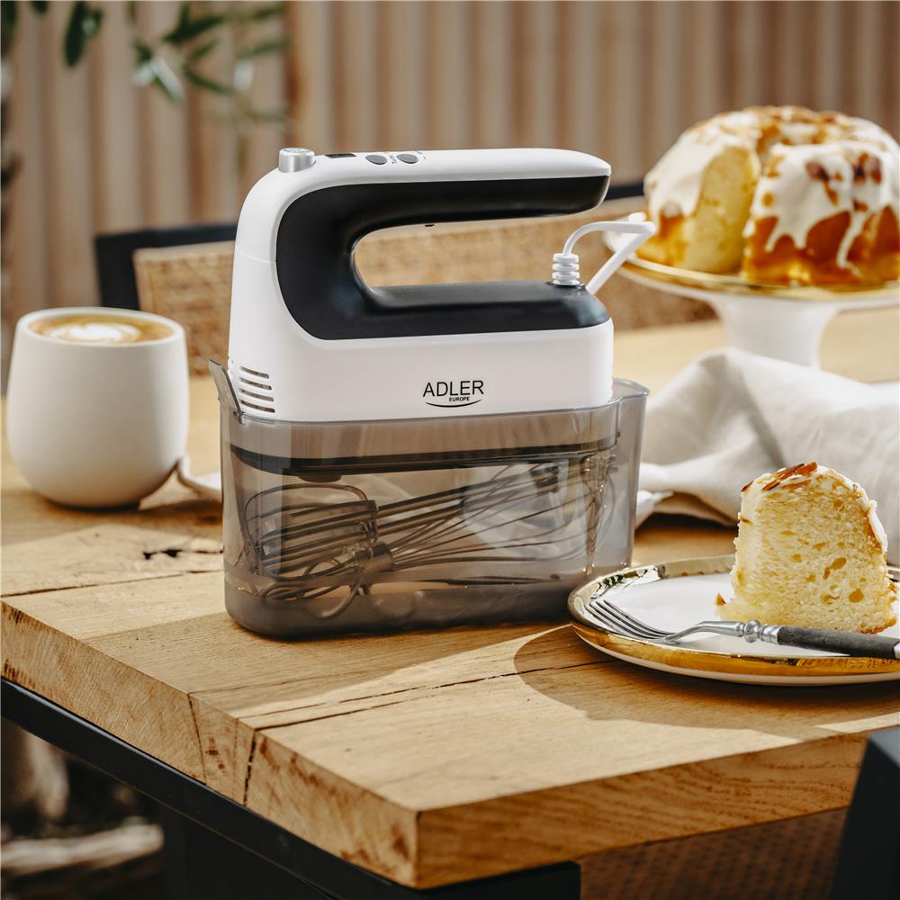 Adler AD 4229 Handmixer mit 9 Geschwindigkeiten Turbo Knethaken Schneebesen