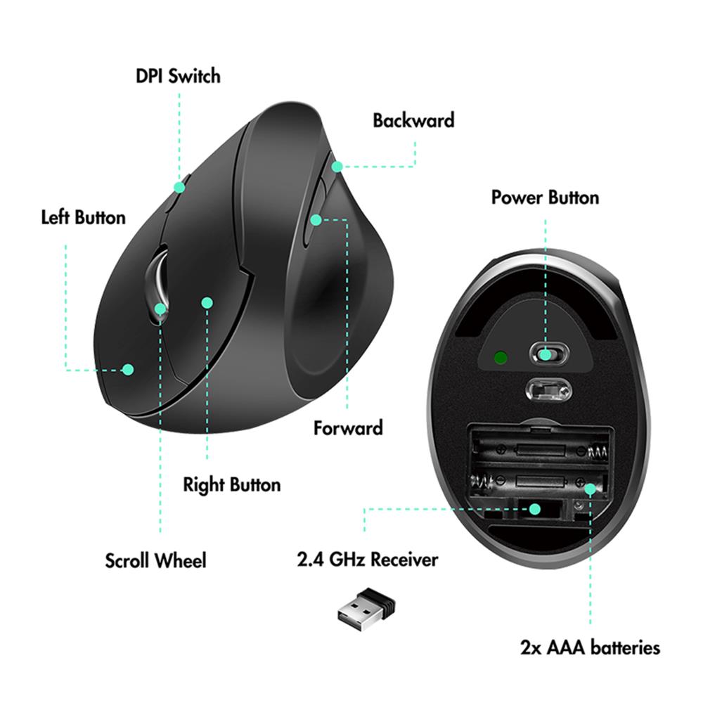 LogiLink Ergonomisches Funk Tastatur Maus Set Schwarz