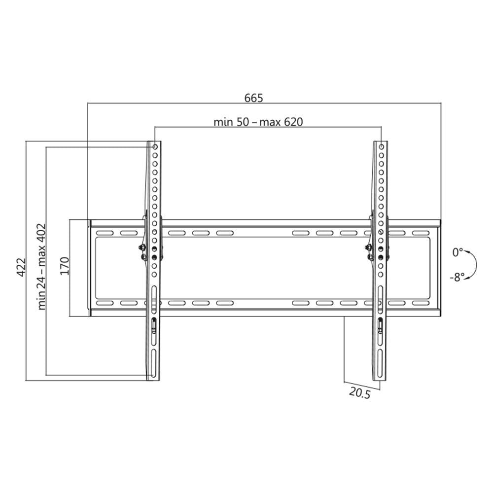 LogiLink TV Wandhalterung 37 bis 70 Zoll neigbar bis 35 kg