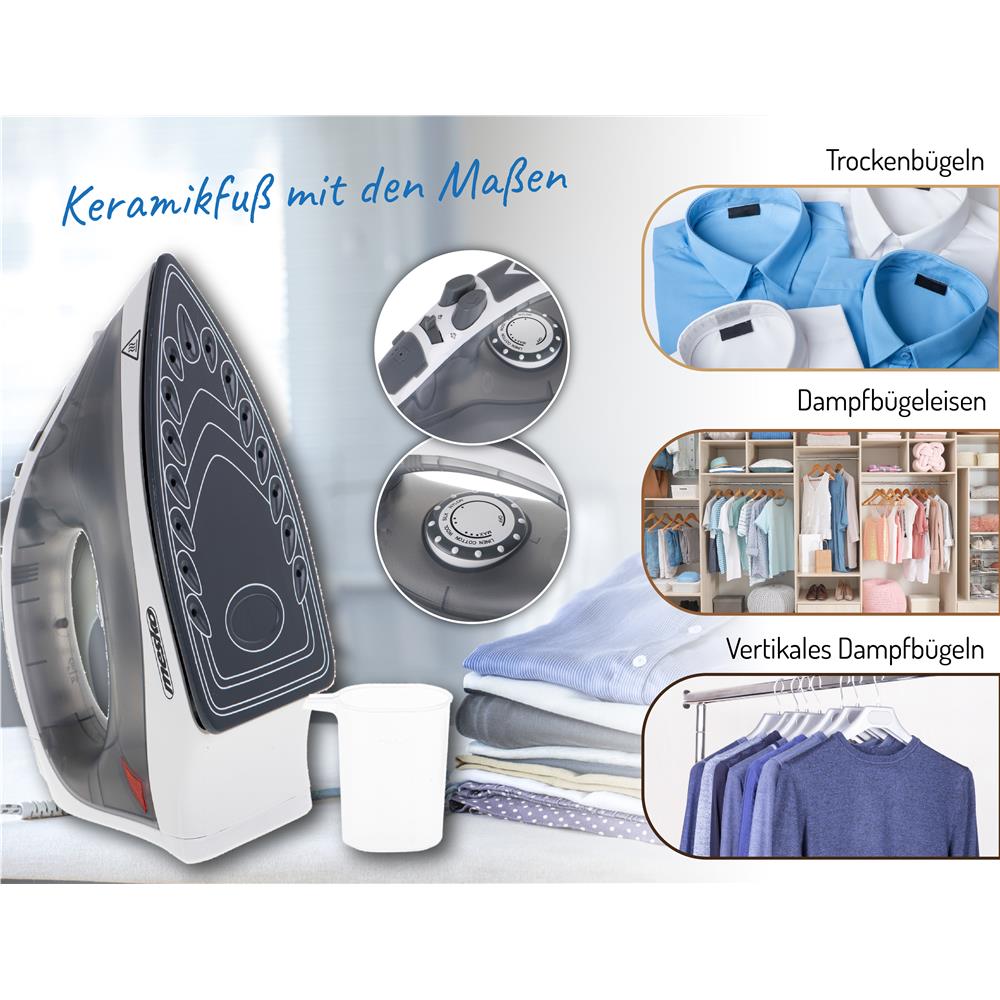 Mesko MS 5037 Dampfbügeleisen 2800 Watt Keramiksohle