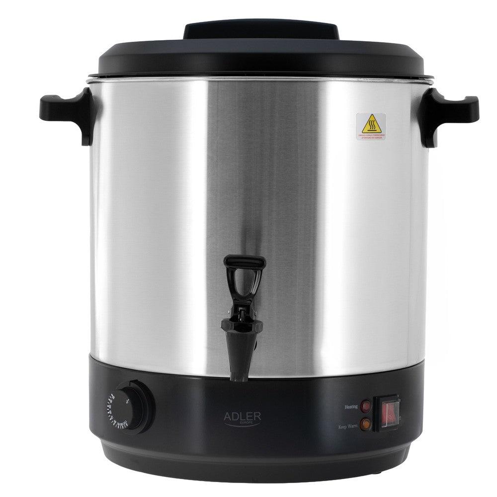 Adler AD 4538 Einkochautomat 28L, elektrischer Edelstahl Einkochtopf mit Zapfhahn, Warmhaltefunktion, 30-110 °C, Glühweinkocher, Getränkespender, Suppenwärmer, 3000W