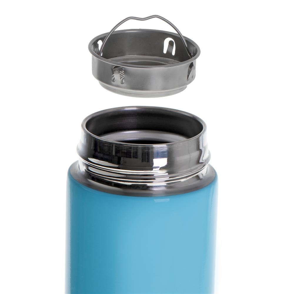 Adler Thermosflasche, 473ml, Blau, Trinkflasche mit LED-Temperaturanzeige